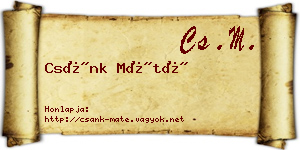 Csánk Máté névjegykártya