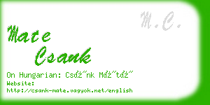 mate csank business card